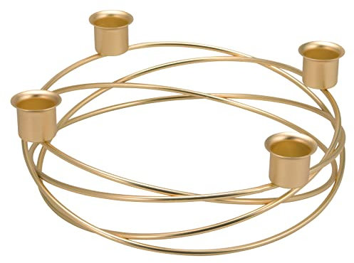 Bremermann candle holder, wreath shape, for stick candles / table candles, candle holder (gold).