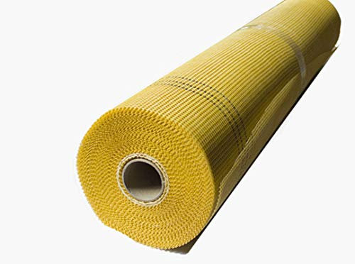 Vago-Tools 50m² Treillis Armé D'Enduit 165g/m² 4mm x 4mm Jaune Fibre de Verre