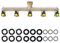 5-Wege-Verteiler Wasser 3/4 Zoll Messing Wasseranschluss Verteiler für 5 Geräte/Gartenschläuche,Schlauchverteiler Wasserhahn Verteiler mit Kugelhahn zum Einstellen und Absperren des Wasserflusses