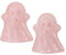 Nupuyai 2 Stück Rosenquarz Kristall Gespenst Figur Geschnitzt Mini Stein Halloween Geist Figur Handschmeichler Taschenstein für Karneval Spukhaus Party Halloween Deko Geschenk