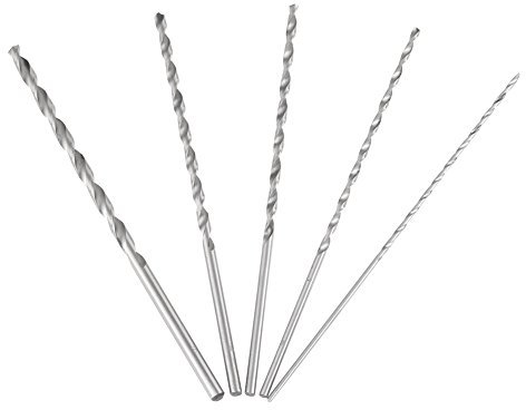 Jadeshay Brocas Largas,5 Piezas Brocas Madera HSS Alta Velocidad Brocas 160 mm de Largo 2mm 3mm 3.5mm 4mm 5mm de Diámetro Juego Dureza Espiral Broca de Mango Recto para Madera de Plástico y Aluminio