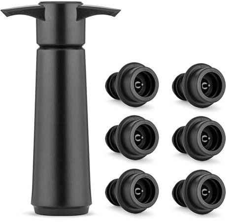 MFCGHXR Set di 7, set pompa salvavino vino, pompa salva vino con 6 tappi per vino, per la vinificazione fresca.