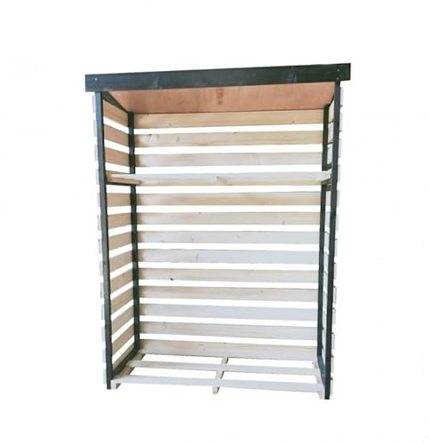 Outiror Abri bois pin du Canada pour mettre vos bûches à l'abri - H.1,52M, L.1,19M, P.53,5M