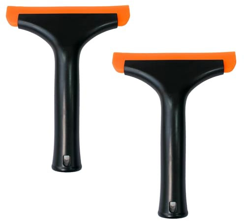 Tergivetro in silicone, 2 pezzi, tergivetro, tergivetro piccolo per doccia, tergivetro, tergivetro in silicone per finestrini auto, specchi, vetri, cucine, bagni (nero)
