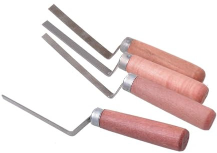 Aqbau Truelle à joints, avec manche en bois, 230 x 50 x 10 mm, en métal, bois, argent, marron