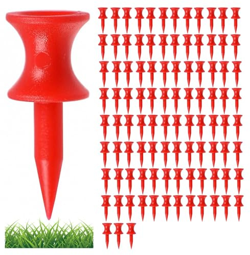 hzfengsheng Red Golf Tees Plastica 30MM Piccolo Castello Tees Accessori Golf 100PCS Inverno Golf Tees per Driving Range