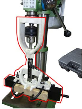 ZOKQSEIF Bohrmaschinen-Stemmwerkzeug-Vorsatzsatz, Tischbohrmaschinen-Ortungssatz in Verbindung mit der Tischbohrmaschine, 4 Modellbohrer, Vierkantloch-Meißelsatz, Stemm- und Zapfenwerkzeuge