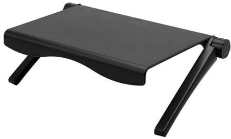 Supporto per monitor Gorise 2 TV da appoggio per ripiano superiore, regolabile, per decoder via cavo, router e arredamento per la casa, nero
