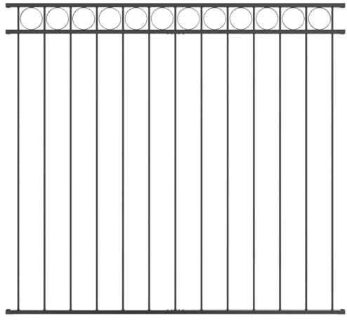 vidaXL Fence Element Assen Grey 170 x 150 cm Steel, Gardens and Terraces, Modern Steel Construction, Sturdy Outdoor Panel, Space Enhancer, Minimalist Design, Landscape Element