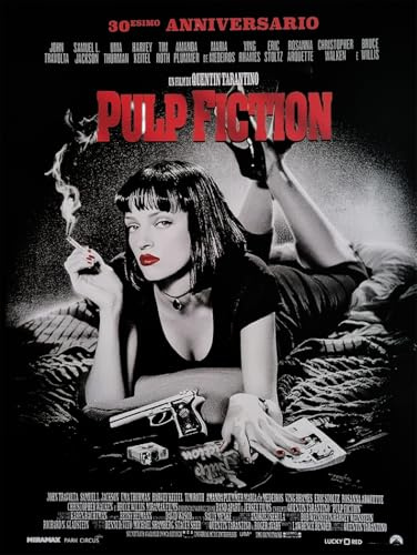 KUSTOM ART Póster decorativo de pared serie carteles película celebridades Pulp Fiction de Quentin Tarantino 30 aniversario impresión sobre cartón 40 x 30 cm sin marco