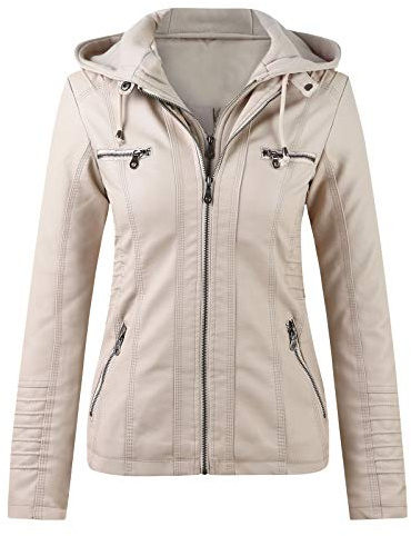 EMUKFD Giacca da donna in finta pelle autunno primavera moda moto motociclista tasca cappotto outfit moto street bomber giacche