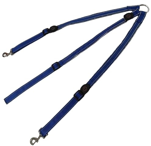 yeeplant Nylon hästbröstplatta, LED-ljus, vattentät, USB-uppladdningsbar, justerbar, blå, idealisk för shower, nattridning och parader, justerbara storlekar