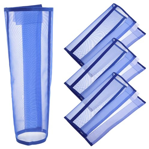 Mikikit Protectores de Patas para Caballo 4 Piezas, Botas Antimoscas de Malla Transpirable Azul, Vendajes Ligeros para Equitación y Entrenamiento al Aire Libre