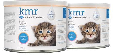 PetAg KMR Kitten Milk Replacer Powder - 6 oz, Pack of 2 - Powdered Kitten Formula with Prebiotics, Probiotics & Vitamins for Kittens Newborn to Six Weeks Old - Easy to Digest