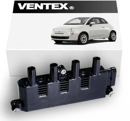 VENTEX® VXS1703 Ignition Coil Pack compatible with Fiat 500 Punto Ford Ka 1.2 1.4 8V including bolts