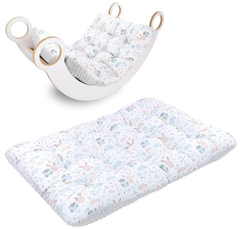 Manta bebe suelo 70x110 cm - colchoneta alfombra gateo tapete suave almohada para arco Montessori y juegos actividades bebes playmat acolchado Oeko-Tex Búhos Grises claros