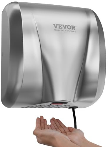 VEVOR Händetrockner 1300W Elektrischer Handtrockner 7-10s Trocknungszeit Kommerzieller Wandhandtrockner Handfön mit HEPA-Filter 99,97% Filtrationseffizienz Lufthandtrockner Küche Badezimmer Toilette