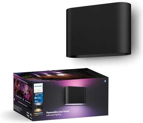 Philips Hue White and Colour Ambience Dymera Smart Indoor Wall Light, White and Colour Light, Hue Bridge Required for Outdoor Lighting, Voice Control with Alexa, Apple Home, Google Assistant
