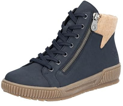 Rieker Bottes à lacets N0709 pour femme - Bleu - Taille 38 EU, bleu, 38 EU Large