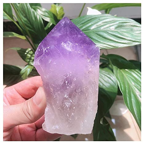 TCYNNQVD Natürliche Kristallquarz-Amethyst-Säule, Turmspitze, Stein, Zimmer, Zuhause, Büro, Aquarium, Dekoration, Zubehör, Edelstein-Kristall-Probe Reiki Crystals (Size : 500-550g)