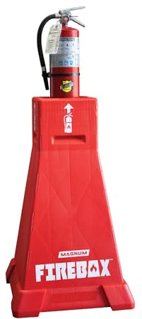 MAGNUM Firebox, Portable Fire Extinguisher Stand, OSHA Compliant, Emergency Fire Extinguisher Safety Station Stand for Construction Jobsites, Easy to Assemble and Disassemble, Holds up to 30 Lbs