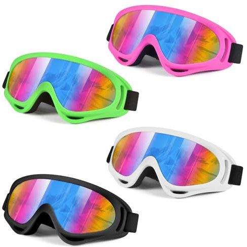Wffeila 4pcs Skibrille,Skibrille Damen Verspiegelt,Skibrille für BrillenträGer,Skibrille Herren,Skibrillen Damen,Ski Goggles,Snowboard Brille,für Outdoor Aktivitäten Skifahren Radfahren Snowboard