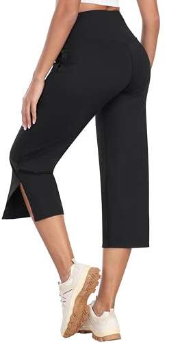 MoFiz Pantalon de randonnée 3/4 pour Femme Été Capri Pantalon de Yoga Stretch avec Poches