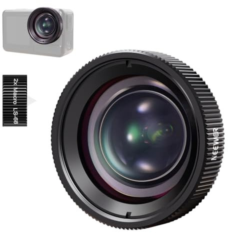 NEEWER Lente Macro Compatible con dji Osmo Action 5 Pro/4 Cámara Acción, Aumento 2X, 2 Elementos en 1 Grupo, Distancia Focal 3-4cm, Accesorio para Fotografía de Cerca, No Resistente al Agua, LS-68