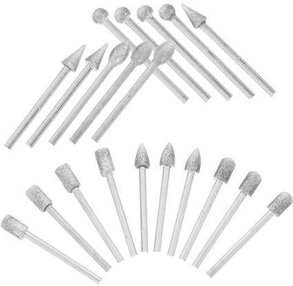 WOONEKY 20 Piezas Brocas de Jade para Pulido y Esmerilado Accesorios de Alta Durabilidad para Herramientas Rotativas para Joyas y Piedras