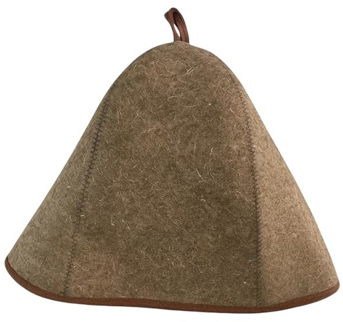Sauna Hat Made of 100% Wool Felt, Sauna Hat for Men and Women, Sauna Hat with Universal Size, Ideal for Wellness and Travel, Protects Head and Hair