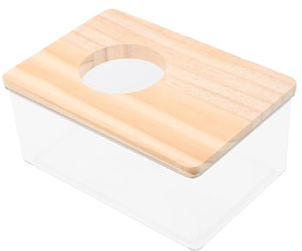 Hemobllo Boîte de Bain Sable Transparente pour Petits Rongeurs Bac Toilette Multifonction pour Hamster Gerbille et Chinchilla Facile à Nettoyer Ranger