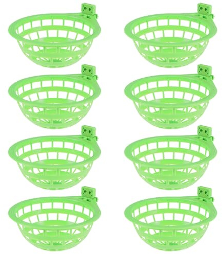 Milisten 8 Pezzi Nido per Uccelli in Plastica Verde Ventilazione e Pulizia Facile, Ciotola Circolare per Allevamento e Nidificazione di Pappagalli e Piccoli Uccelli