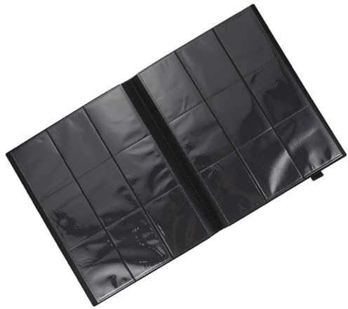 GARIOUANS Soporte para Tarjetas de Juego 9 Compartimentos Álbum de Tarjetas Coleccionables Fundas Transparentes Carpeta de Plástico Reutilizable Negra para Cartas Deportivas Colección