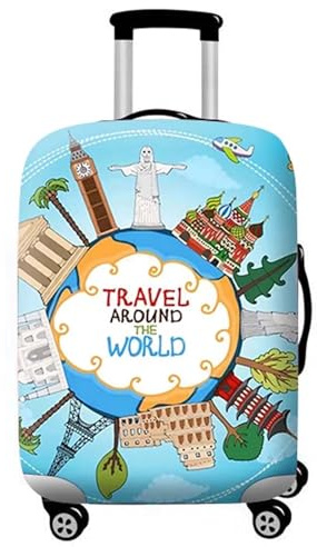 Naapesi Funda Maletas de Viaje Elástica y Repelente al Agua, Funda Maleta Cabina con Cremallera, Funda Maleta Grande Lavables para Maleta Cabina (M)