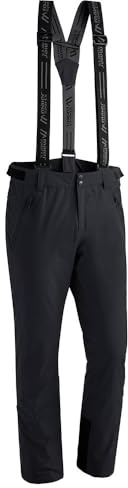 Maier Sports Anton Slim, Enganliegende Herren Skihose, Wasserdichte Schneehose, Stretchmaterial und verstellbarer Bund, PFC-frei, mTHERM Wattierung & mTEX Wetterschutz, Schwarz, Gr. 52 (W36/L32)