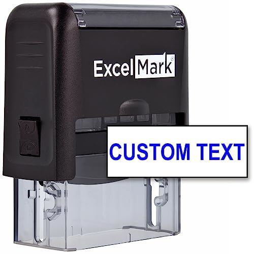 ExcelMark Custom One Line Stamp - Clear & Crisp Impression (Small)