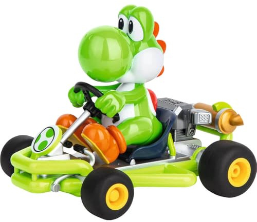 Carrera 200988 RC Official Licensed Mario Kart Pipe Kart Yoshi 1:18 Scale 2.4 GHz Remote Radio Control Car with Rechargeable LiFePO4 Battery - Kids Toys Boys/Girls