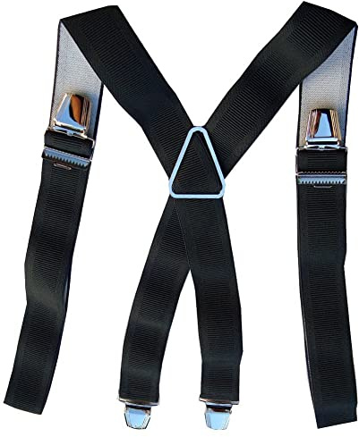 Mesbretelles Bretelles homme 150 cm UNIE - XXXXL coloris NOIR - 4 pinces