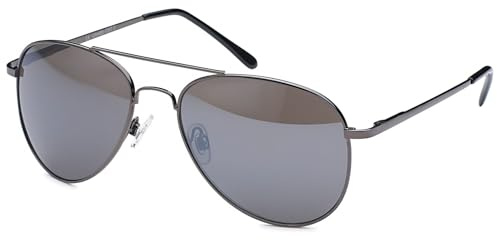 styleBREAKER Unisex pilotglasögon, solglasögon, polykarbonat, glas, metall, helkantsram med fjädergångjärn 09020037