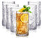 Cididu Set of 6 Textured Drinking Glasses, 350 ml Embossed Highball Water Glasses, Iced Tea Beverage Glass Thick Heavy Base, Vintage Glassware Sturdy Drinkware for Juice, Addition to Dinnerware