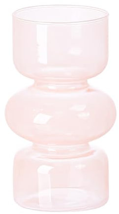 NNXHWY Hydroponische Glasvase, 7-Zoll-Blumenvase aus Rosa, 3-lagig, Modern, Oblong, Einfarbig, Pulverbeschichtet, Blumenvase
