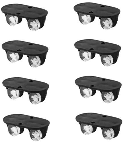 Angoily Lot de 8 Roulettes Auto-adhésives Noires en Abs pour Petit Meuble et Bac de Rangement, Surface Lisse, Résistantes à L’usure, Pose Facile