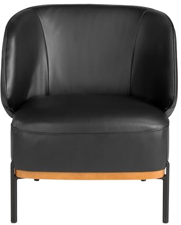 Ángel Cerdá - Poltrona in Pelle - Poltrone per il Salotto - Poltrona con Braccioli - Poltroncine da Salotto - Sedia da Lettura - Eleganza e Comfort - Funzionale e Resistente - Nero - 72 x 78 x 77 cm