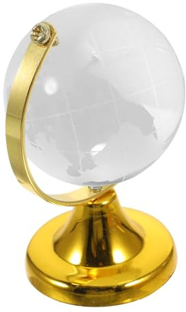 2 Pz Mappamondo Con Supporto Globo Schermo Feng Arredamento Mappamondo Da Scrivania Topper Da Scrivania Mappa Del Mondo Rotonda Mappamondo Geografico in Miniatura Adesivi Golden HOODANCOS