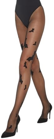 Fiore - Collant fantasia Halloween con teschio, ragnatela e pipistrello - Hello Gotham - M