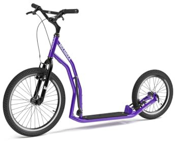 YEDOO Mula Y40 Tretroller - Kickscooter für Erwachsene mit Luftreifen 20/16 und Tragfähigkeit bis zu 150 kg. Scooter Roller mit Ständer und abnehmbarem, rutschfestem Trittbrett, Dogscooter. Violett