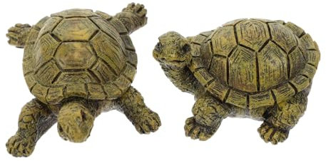 OSOLADY 2stücke Teiliges Schildkröten Modell Realistische Harz Figur Für Garten Dekoration Kleine Schildkröte Statue Tierfigur Für Miniatur Landschaft Und Tischdeko Für Garten Und