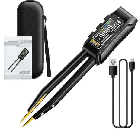 Pinzette per contatori intelligenti, pinzette per contatori digitali - Tester automatico digitale per pinzette per misuratori SMD - Analizzatore di componenti ad alta precisione con riconoscimento dei