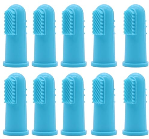 JchEnye 10 Piezas Cepillo de Dientes para Perro, Cepillo de Dientes para Perro, Cepillo de Dientes de Dedo, Gato, Juego de Cepillo de Dientes de Silicona para Mascotas, para Perros, Gatos