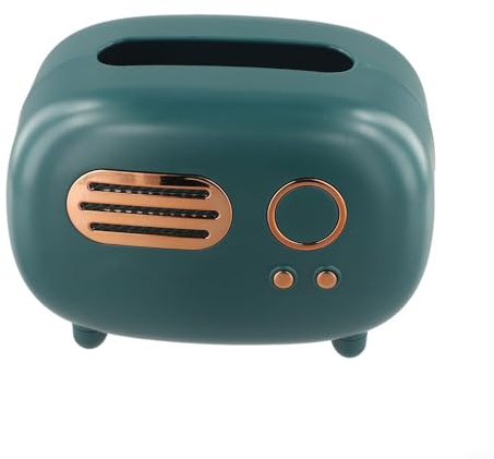 Caja decorativa de papel de escritorio para modelo de radio, para almacenamiento cómodo de toallitas húmedas (verde)
